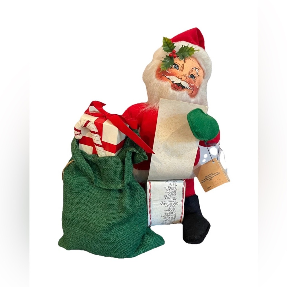 Vintage Annalee Santa Doll‎ Figure Good Boys Girls List Sack Mobilitee Christmas